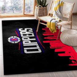 Los Angeles Clippers Nba Team Logo Area Rug Kitchen Rug Home Us Deco