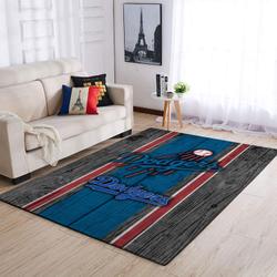 Los Angeles Dodgers Wooden Style Area Rug Mlb Logo Carpet Living Room Rugs 2