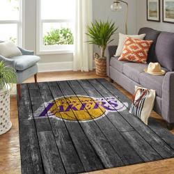 Los Angeles Lakers Nba Wooden Style Living Room Carpet Rug Regtangle Carpet