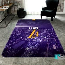 Los Angeles Lakers Nba Logo 3D Living Room Christmas Gift Rug Regtangle Carpet