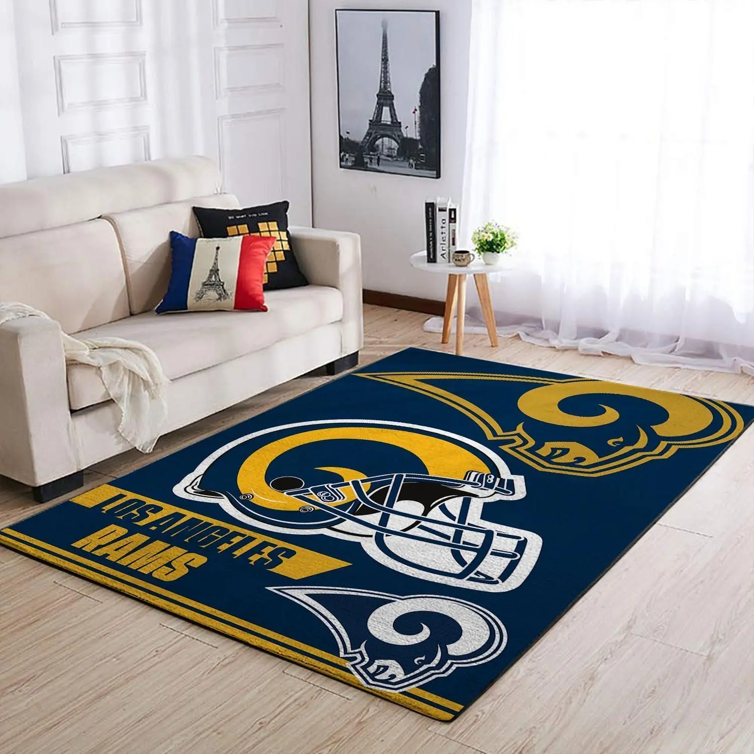 Los Angeles Rams Nfl Helmet Rectangle Living Room Carpet Rug Regtangle Carpet