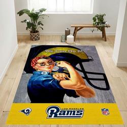 Los Angeles Rams Yellow Nfl Logo Area Rug For Gift Bedroom Rug Home De 2