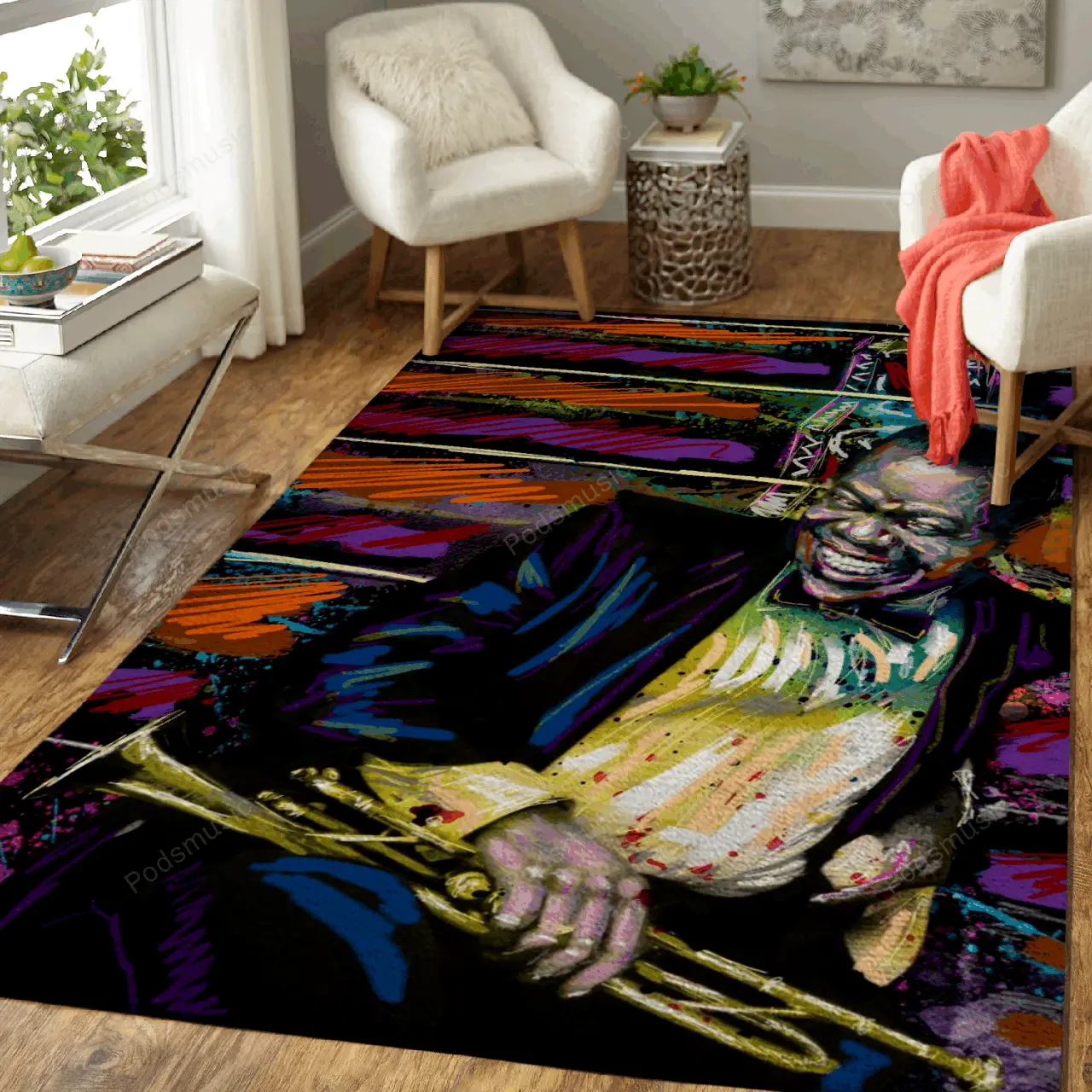 Louis Armstrong Jazz Art Music Art For Fans Area Rug Living Room Carpet Rug Regtangle Carpet Floor Decor Home Decor