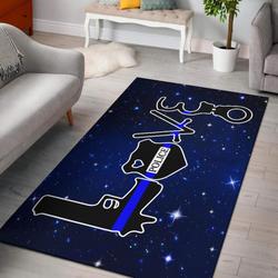 Love Thin Blue Line Area Rug Living Room Rug Home Decor Carpet Ktsr