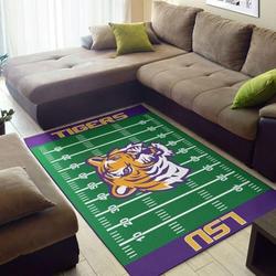 Lsu Tigers Area Rugs Ncaa Football Living Room Carpet Team Logo Rug V11126 1