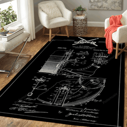 Ludwig Drum Blueprint Drums Music Art For Fans Area Rug Living Room Carpet Rug Regtangle Carpet Floor Decor Home Decor