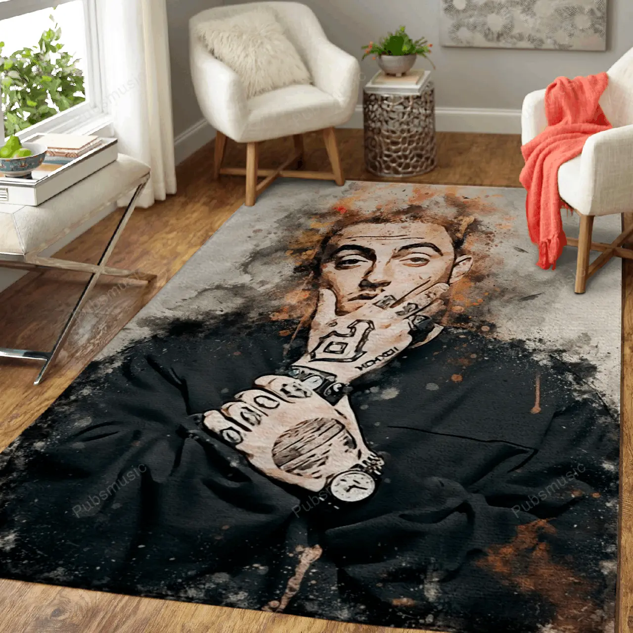 Mac Miller Rapper Music World Art For Fans Area Rug Living Room Carpet Rug Regtangle Carpet Floor Decor Home Decor