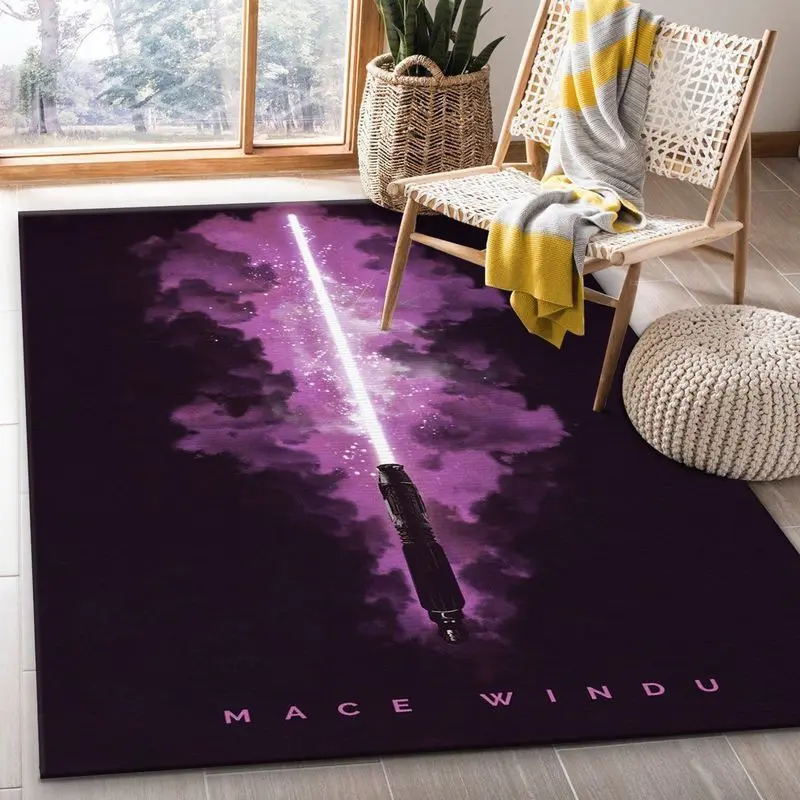 Mace Windu Star Wars Movie Rug Star Wars Lightsabers Area Rug Living Room