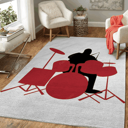 Man On Drums Music Passion Art For Fans Area Rug Living Room Carpet Rug Regtangle Carpet Floor Decor Home Decor