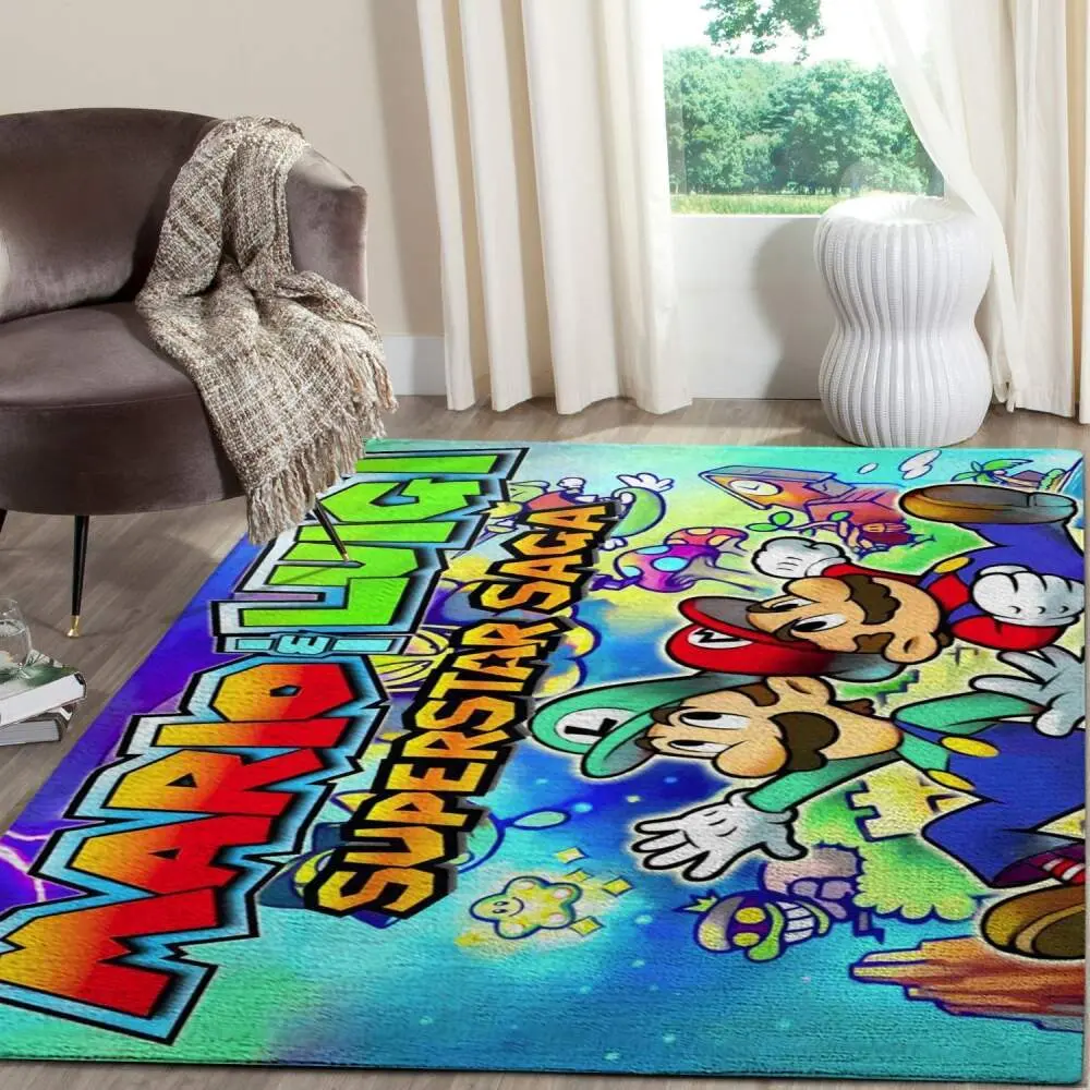 Mario Vs Luigi’S Superstar Saga Nintendo Switch Fn070232 Gaming Area Rug Rug Regtangle Carpet Floor Decor Home Decor
