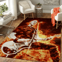 Mark Tremonty Burning Music Art For Fans Area Rug Living Room Carpet Rug Regtangle Carpet Floor Decor Home Decor