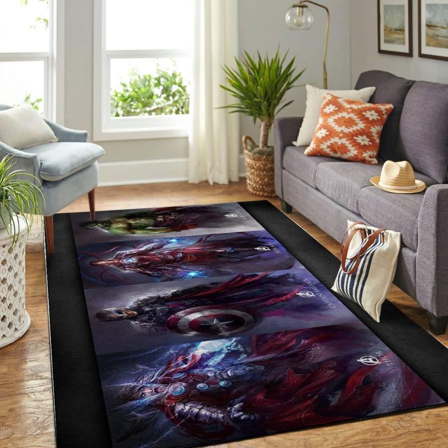Marvel Avengers Area Rug Living Room Rug Home Decor Superhero Movie Ofd 190916