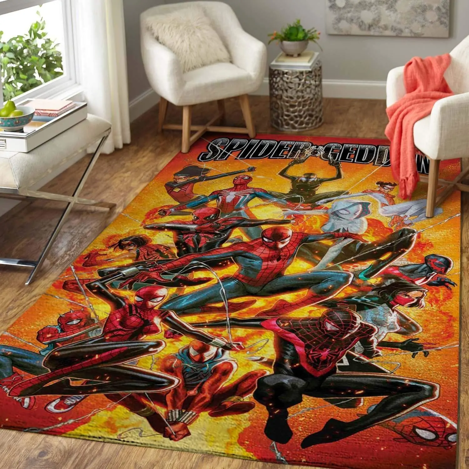 Marvel Comic Spider Geddon Area Rugs For Comic Fans Home Decor Area Rug Living Room Carpet Rug Regtangle Carpet Floor Decor Home Decor
