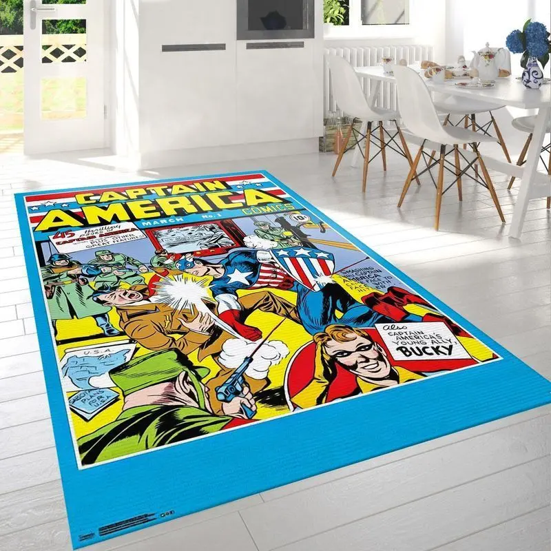 Marvel Comics Captain America Area Rug Living Room And Bed Room Rug Rug Regtangle Carpet Floor Decor Home Decor