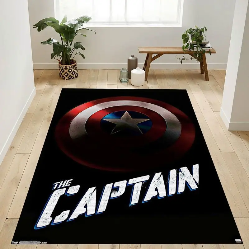 Marvel Comics Captain America Shield Area Rug Living Room And Bed Room Rug Rug Regtangle Carpet Floor Decor Home Decor