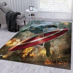 Marvel Mcu Avengers Captain America Shield Throw Winter Soldier Movies Area Rug Living Room And Bed Room Rug Rug Regtangle Decor Home Decor