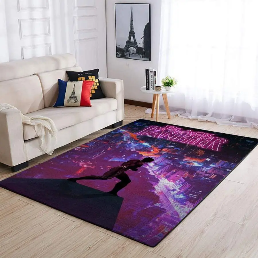 Marvel Superhero Black Panther Area Rug Living Room Decor Movie 190922