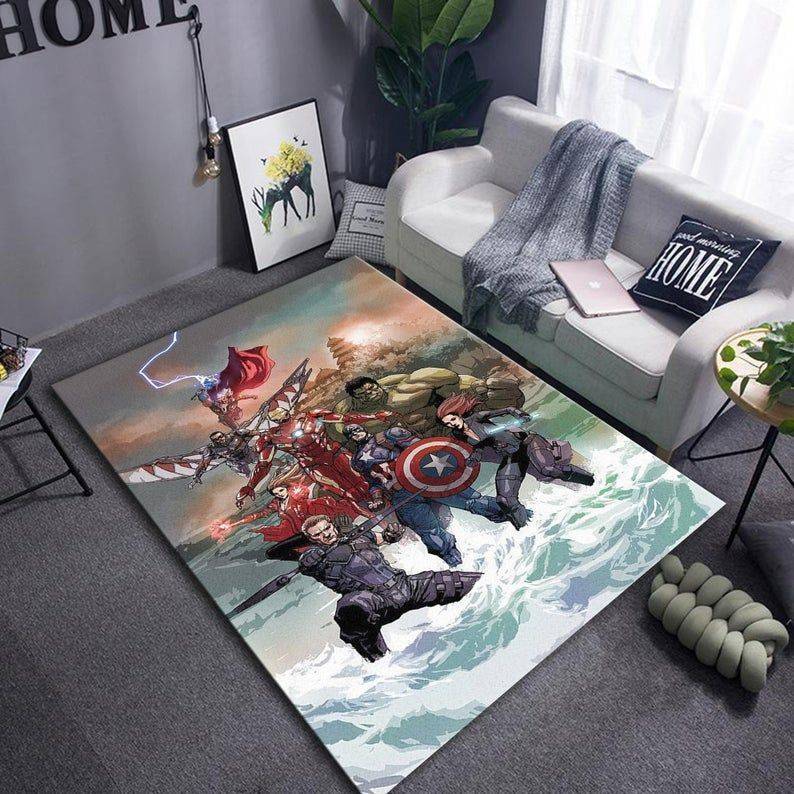 Marvel’S Avengers Retro Gaming Area Rug Living Room And Bed Room Rug Rug Regtangle Carpet Floor Decor Home Decor