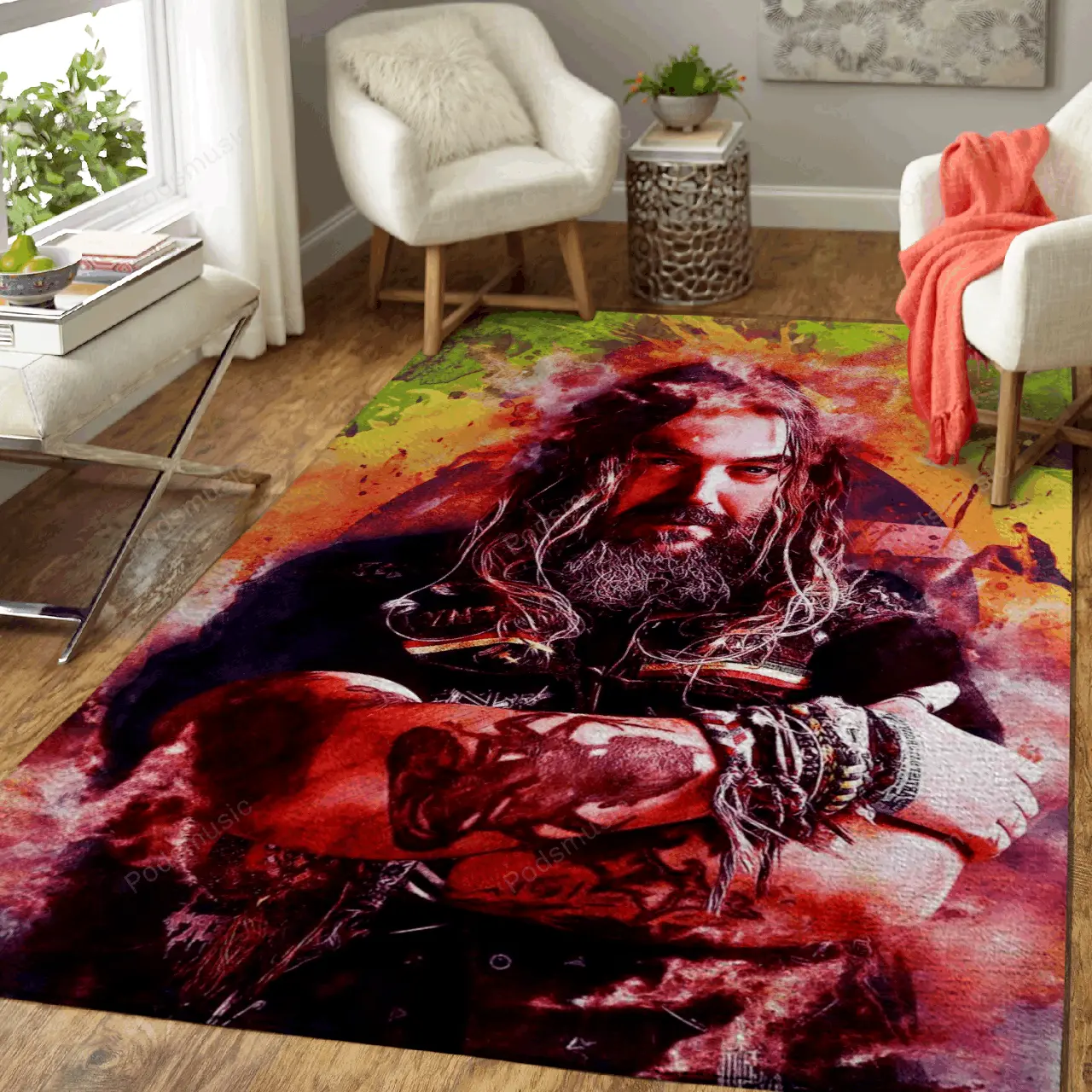 Max Cavalera Painting Music Art For Fans Area Rug Living Room Carpet Rug Regtangle Carpet Floor Decor Home Decor