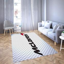 Mclaren Logo Area Rug Chequered Living Room Carpet Rug Regtangle Carpet Floor Decor Home Decor