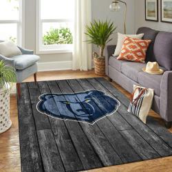 Memphis Grizzlies Nba Living Room Carpet Gray Wooden Home Rug Regtangle Carpet