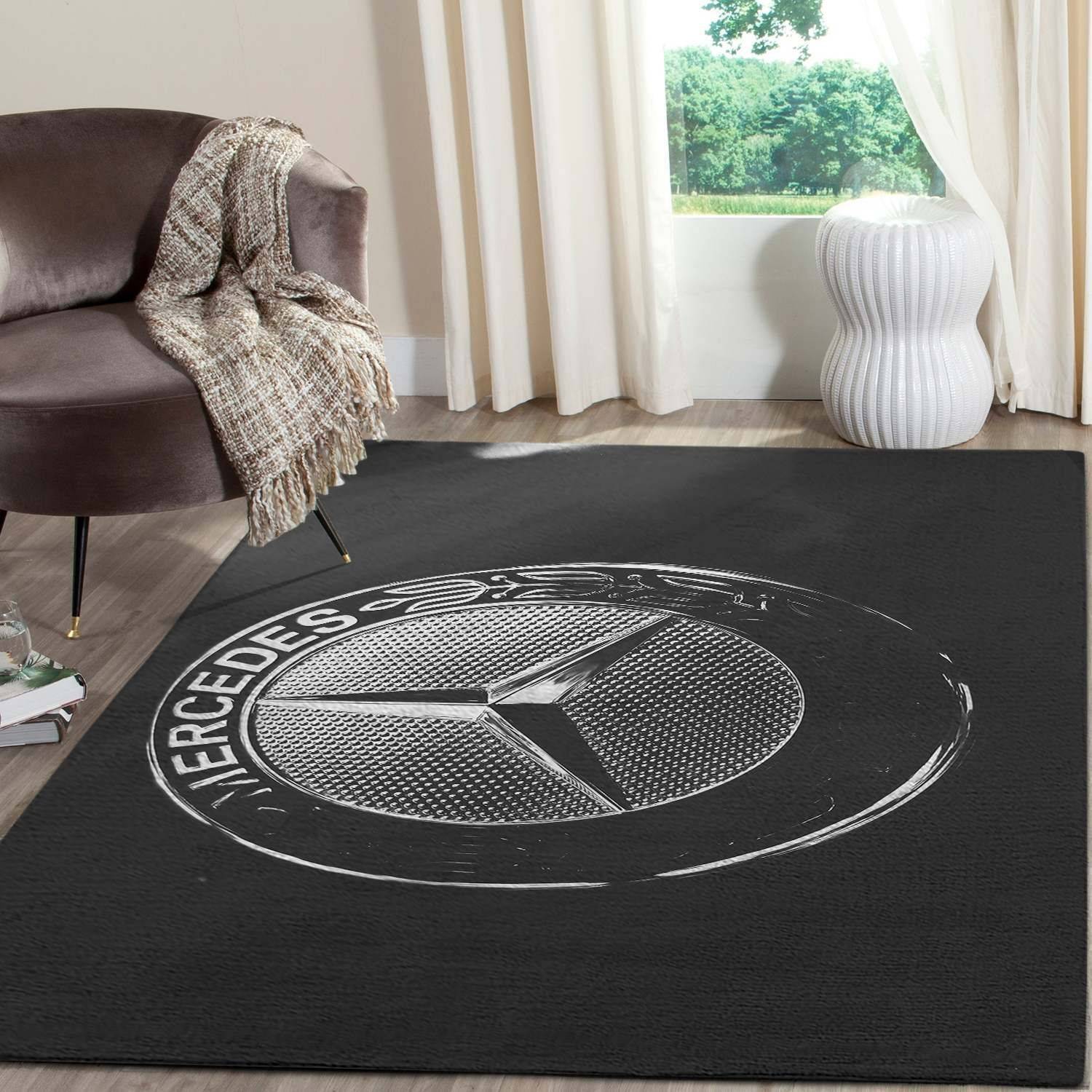 Mercedes Logo Supercars Area Rugs Living Room Carpet Fn161201 Rug Regtangle Carpet Floor Decor Home Decor