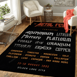 Metal Fest Music Art For Fans Area Rug Living Room Carpet Rug Regtangle Carpet Floor Decor Home Decor