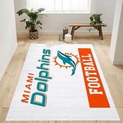 Miami Dolphins Football Nfl Team Logo Rug Bedroom Rug Home Decor Floor