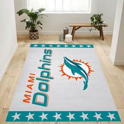 Miami Dolphins Nfl 1 Area Rug Living Room And Bed Room Rug Rug Regtangle Carpet