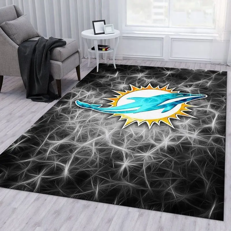 Miami Dolphins Nfl 12 Living Room And Bed Room Rug Rug Regtangle Carpet