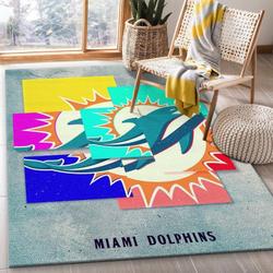 Miami Dolphins Nfl 13 Living Room And Bed Room Rug Rug Regtangle Carpet