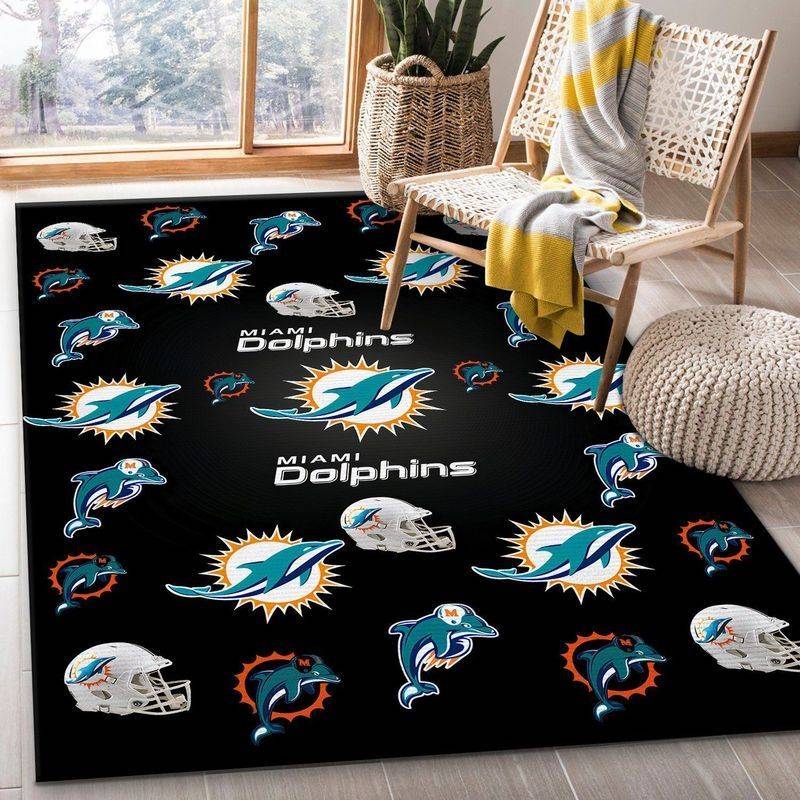 Miami Dolphins Nfl 15 Living Room And Bed Room Rug Rug Regtangle Carpet