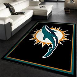Miami Dolphins Nfl 16 Area Rug Living Room And Bed Room Rug Regtangle Carpet