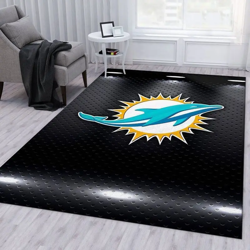 Miami Dolphins Nfl 17 Area Rug Living Room And Bed Room Rug Regtangle Carpet