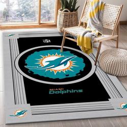Miami Dolphins Nfl 19 Area Rug Living Room And Bed Room Rug Regtangle Carpet