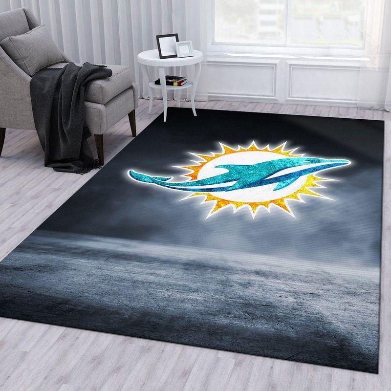 Miami Dolphins Nfl 21 Living Room And Bed Room Rug Rug Regtangle Carpet