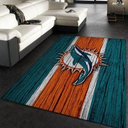 Miami Dolphins Nfl 25 Area Rug Living Room And Bed Room Rug Regtangle Carpet