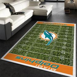 Miami Dolphins Nfl 26 Area Rug Living Room And Bed Room Rug Regtangle Carpet