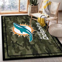Miami Dolphins Nfl 27 Area Rug Living Room And Bed Room Rug Regtangle Carpet