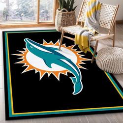Miami Dolphins Nfl 29 Area Rug Living Room And Bed Room Rug Regtangle Carpet