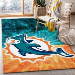 Miami Dolphins Nfl 3 Area Rug Living Room And Bed Room Rug Regtangle Carpet