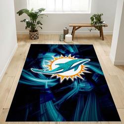 Miami Dolphins Nfl 32 Area Rug Living Room And Bed Room Rug Regtangle Carpet
