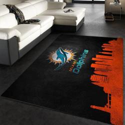 Miami Dolphins Nfl 34 Area Rug Living Room And Bed Room Rug Regtangle Carpet