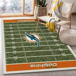 Miami Dolphins Nfl 36 Area Rug Living Room And Bed Room Rug Regtangle Carpet