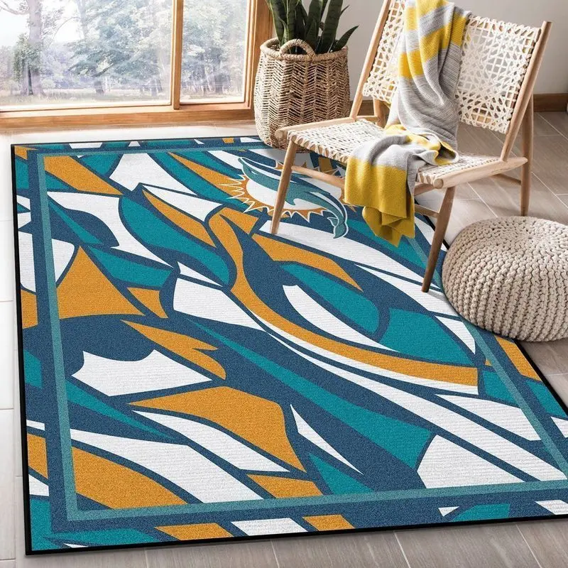Miami Dolphins Nfl 37 Area Rug Living Room And Bed Room Rug Regtangle Carpet
