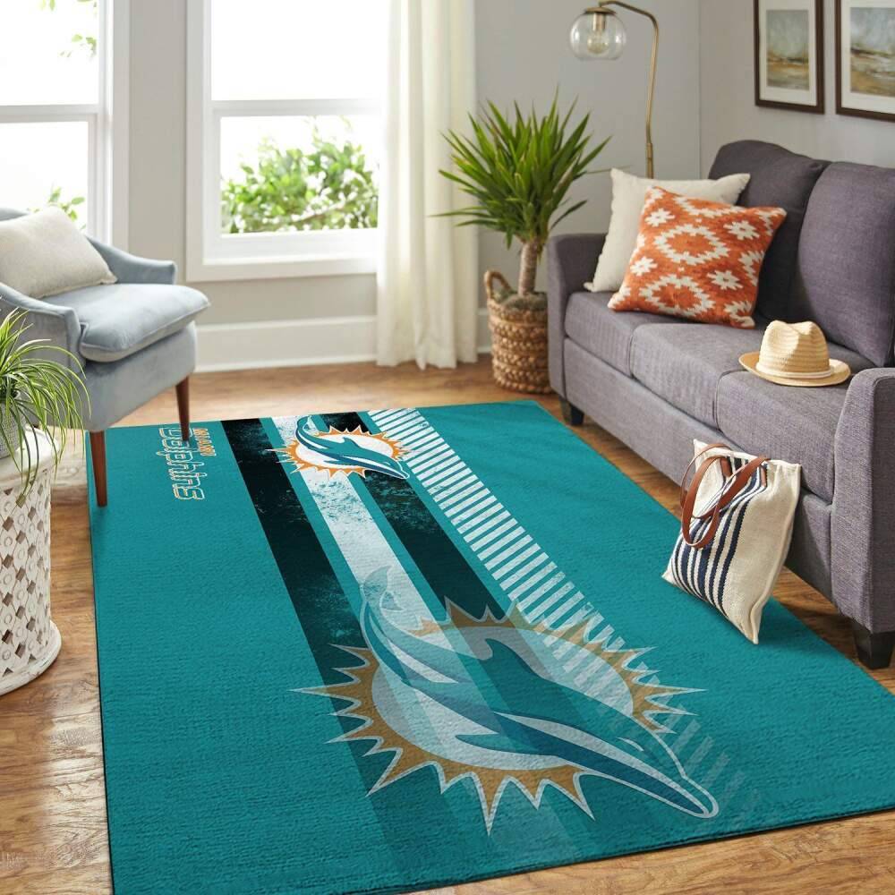 Miami Dolphins Nfl Living Room Carpet Sports Rug Regtangle Carpet