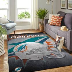 Miami Dolphins Nfl Team Helmet Living Room Carpet Sports Rug Regtangle Carpet