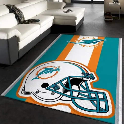 Miami Dolphins Nfl Team Logo Helmet Nice Gift Home Decor Rectangle Are