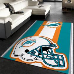 Miami Dolphins Nfl Team Logo Helmet Nice Gift Home Decor Rectangle Are