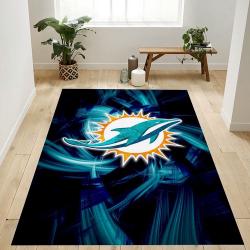 Miami Dolphins Nfl Team Logo Rug Bedroom Rug Home Decor Floor Decor Mi